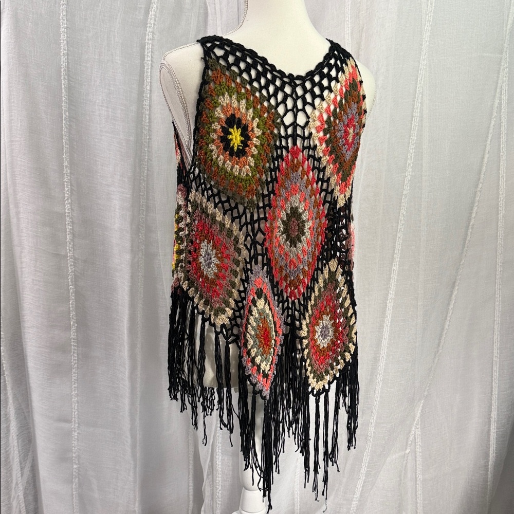 Multicolor Crochet Fringe Top - Picture 2 of 4